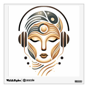 Minimalist Zen Music Goddess Geometric Abstract Wall Decal