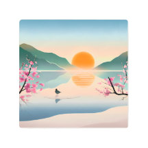 Minimalist Zen Sunrise Lake