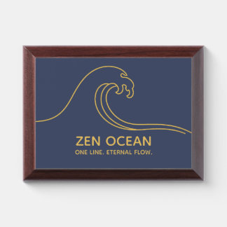 Minimalist Zen Wave | Abstract Ocean Line Award Plaque