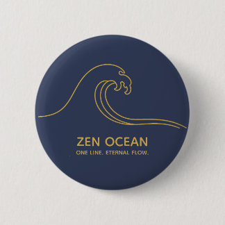 Minimalist Zen Wave | Abstract Ocean Line Button