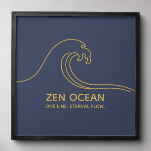 Minimalist Zen Wave   Abstract Ocean Line Peel And Stick Photo Tile