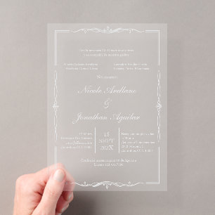 Minimalista invitación acrílica boda acrylic invitations