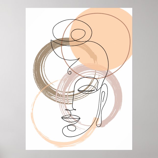 Minimalistic Abstract Line Budha Poster (Front)
