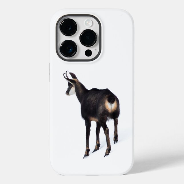 Minimalistic Alpine Chamois mountain goat on snow Case-Mate iPhone Case (Back)