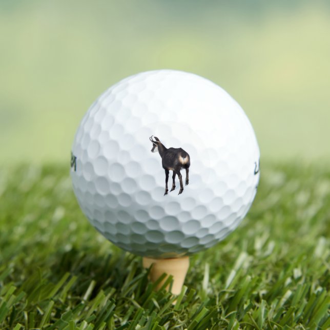 Minimalistic Alpine Chamois mountain goat on snow Golf Balls (Insitu Tee)