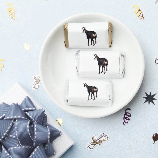 Minimalistic Alpine Chamois mountain goat on snow Hershey's Miniatures (Party)