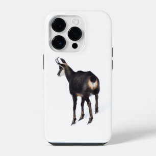 Minimalistic Alpine Chamois mountain goat on snow iPhone 14 Pro Case