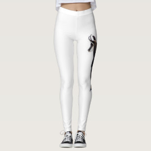 Minimalistic Alpine Chamois mountain goat on snow Leggings