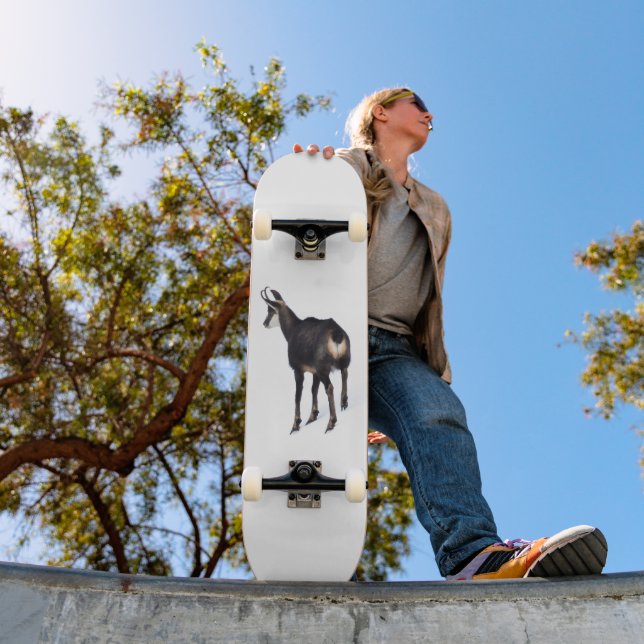 Minimalistic Alpine Chamois mountain goat on snow Skateboard (Outdoor 1)