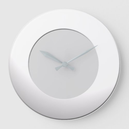 Minimalistic any Color No Digits on White Frame Large Clock