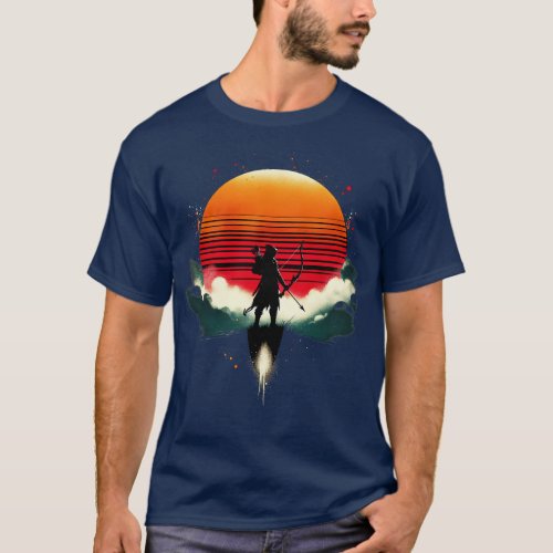 Minimalistic Archer Retro Sun T_Shirt