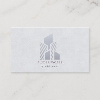 Minimalistic Architectural Logo (lt Blue-gray) Business Card by artNimages at Zazzle