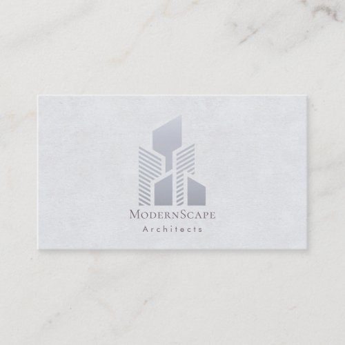 Minimalistic Architectural Logo Lt Blue_Gray Business Card