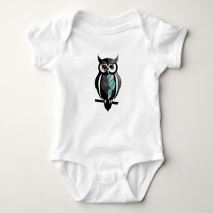 Minimalistic Baby Owl Baby Bodysuit