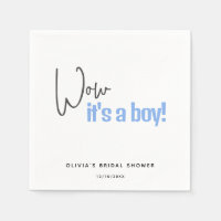 Minimalistic Baby Shower Blue It's A Boy