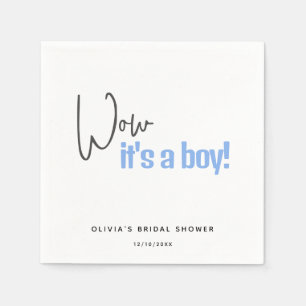 Minimalistic Baby Shower Blue It's A Boy Napkins