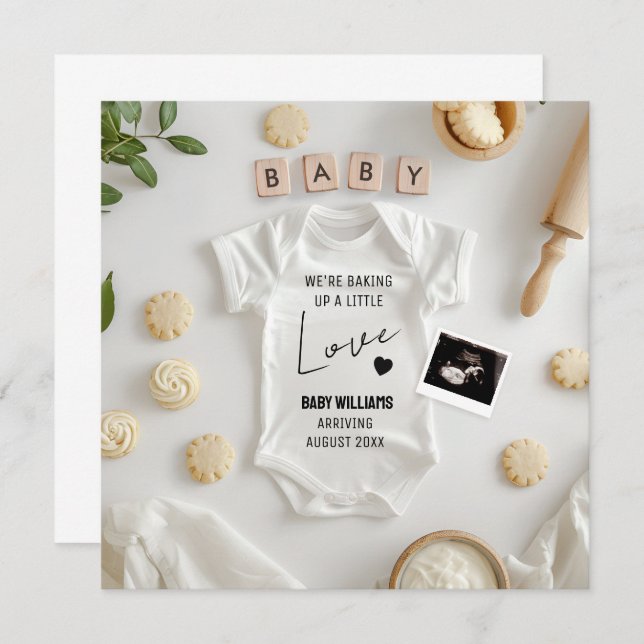 Minimalistic Baking Pregnancy Announcement (Front/Back)