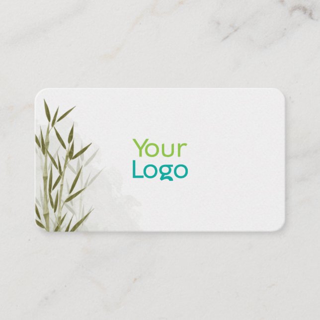 Minimalistic Bamboo Floral Style Business Card (Front)