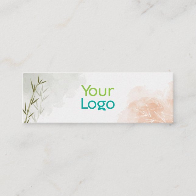 Minimalistic Bamboo Floral Style Mini Business Card (Front)