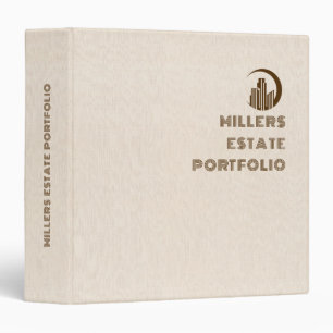 Minimalistic Beige Linen Estate Planning 3 Ring Binder