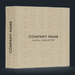 Minimalistic Beige Linen Texture 3 Ring Binder<br><div class="desc">Beige linen texture print with custom black text. Simple minimalistic design.</div>