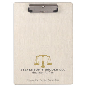 Minimalistic, Beige Linen With Gold Scale Clipboard