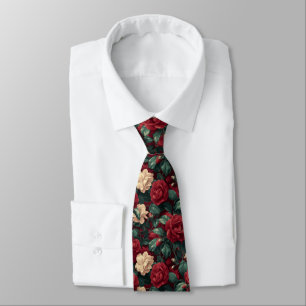 Minimalistic Best Man Gardenias Floral Neck Tie
