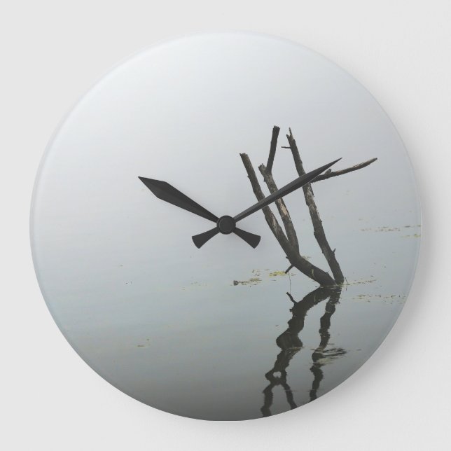 Minimalistic black and white clock for living room (Front)