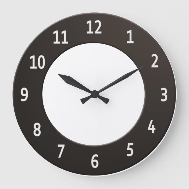 Minimalistic Black and White Large Clock (Front)
