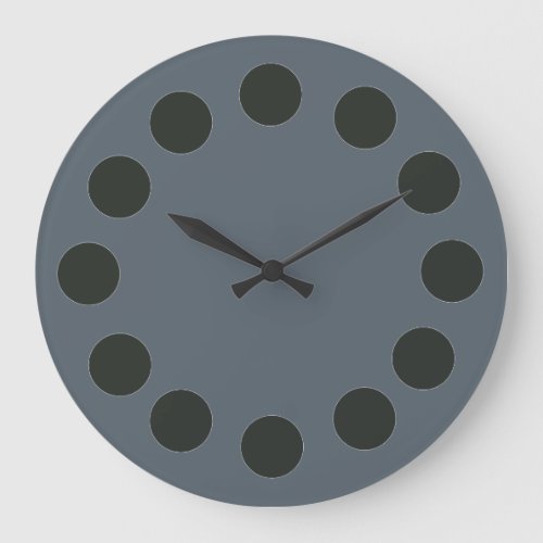 Minimalistic Black Dots on Custom Color Large Clock