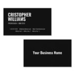 Minimalistic Black Professional Corporate Business Card Minimalistic Black Professional Corporate Business Card