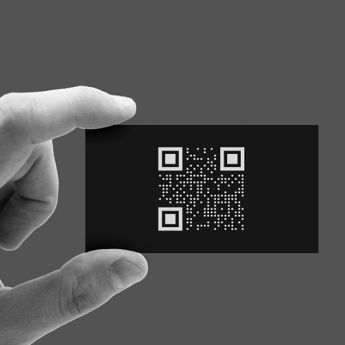 Minimalistic Black QR Code Business Card
