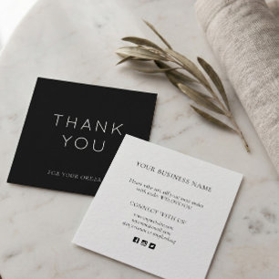 Minimalistic Black Small Business Thank You Card