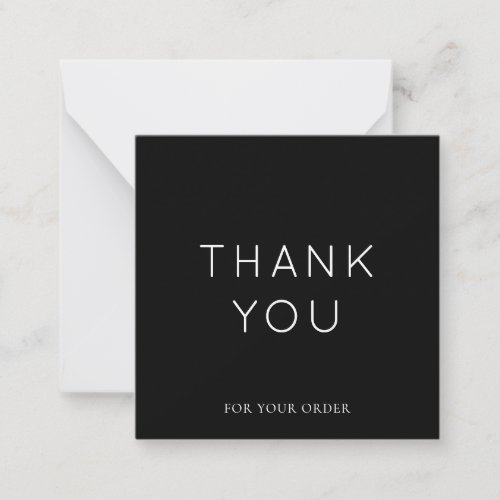 Minimalistic Black Small Business Thank You Card