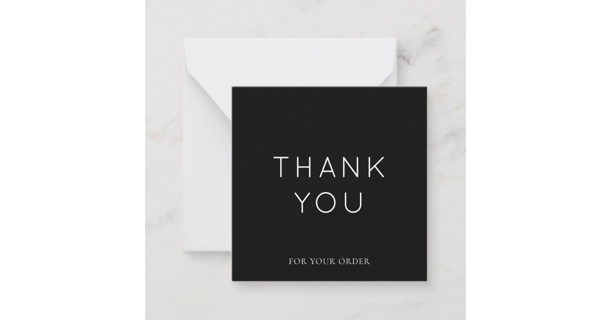 Minimalistic Black Small Business Thank You Card | Zazzle
