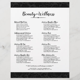 Minimalistic Black Vintage Damask Pattern Flyer