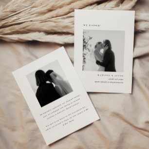 Minimalistic Black & White Photo Wedding Elopement Announcement