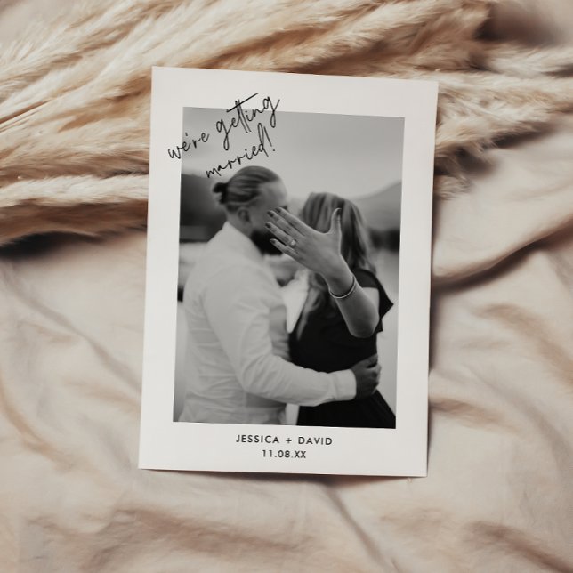 Minimalistic Black & White Photo Wedding Save The Date (Creator Uploaded)