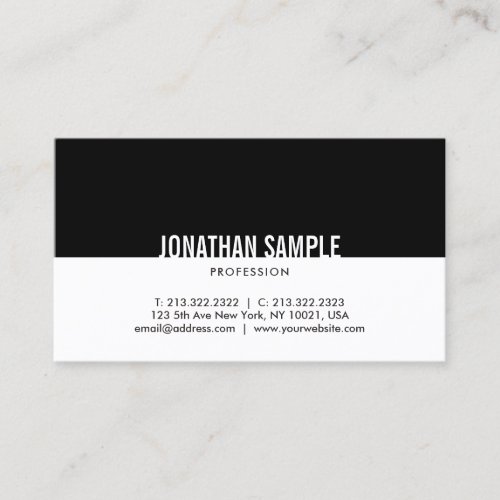 Minimalistic Black  White Simple Elegant Trendy Business Card