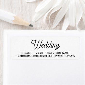 Minimalistic - Black & White - Wedding Label by StampedyStamp at Zazzle
