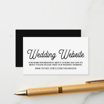 Minimalistic - Black & White - Wedding Website Enclosure Card by StampedyStamp at Zazzle