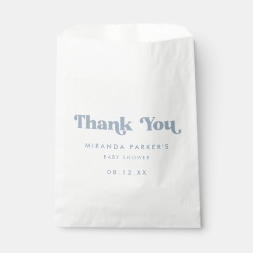 Minimalistic Blue Boy Baby Shower Thank You Favor Bag
