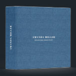 Minimalistic Blue Linen Texture Print 3 Ring Binder<br><div class="desc">Blue linen texture printed image with simple,  minimalistic design with customizable white typography.</div>
