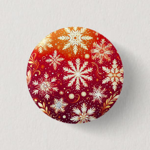 Minimalistic blue Snowflake magnet Button