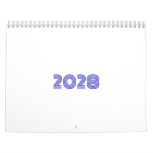 Minimalistic Blue Typography Calendar