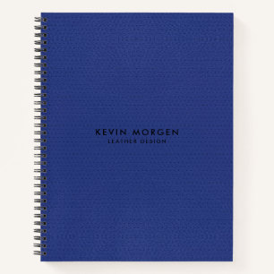 Minimalistic Blue Vintage Faux Leather Notebook