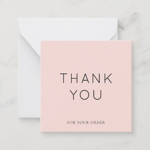 Minimalistic Blush Small Business Thank You Card