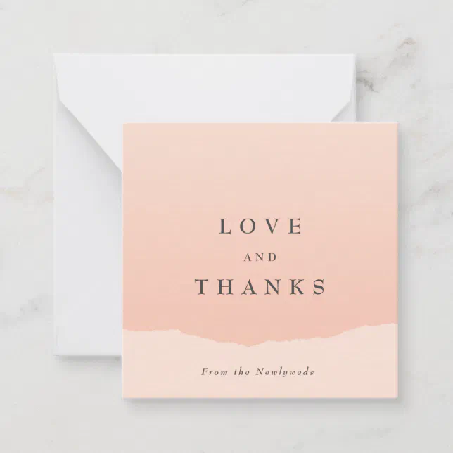 Minimalistic Blush Wedding Thank You Card | Zazzle