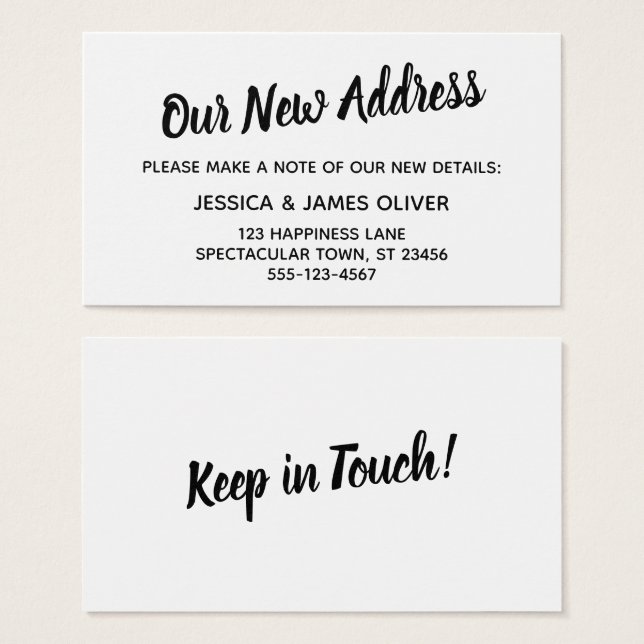 Minimalistic Bold Typography Our New Address Card (Front & Back)