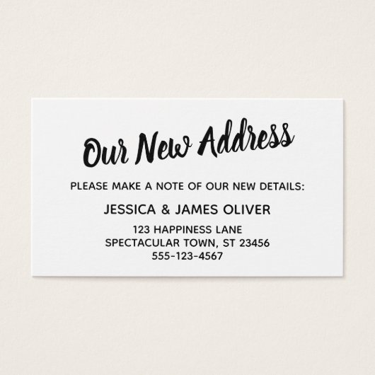 Minimalistic Bold Typography Our New Address Card (Front)